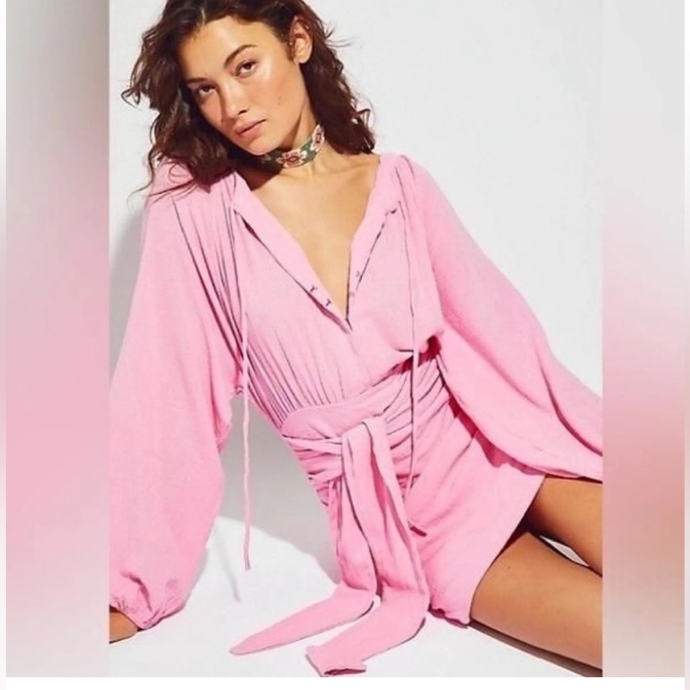 Free People Rouched Pink Dress XS - Picture 3 of 6